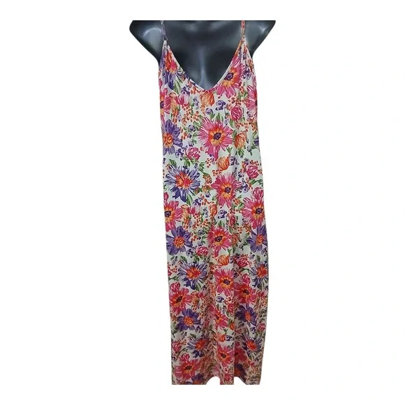 Floral‎ Maxi Dress Women's Small Pockets Boho Cottagecore Summer Spring Garden - Picture 6 of 6